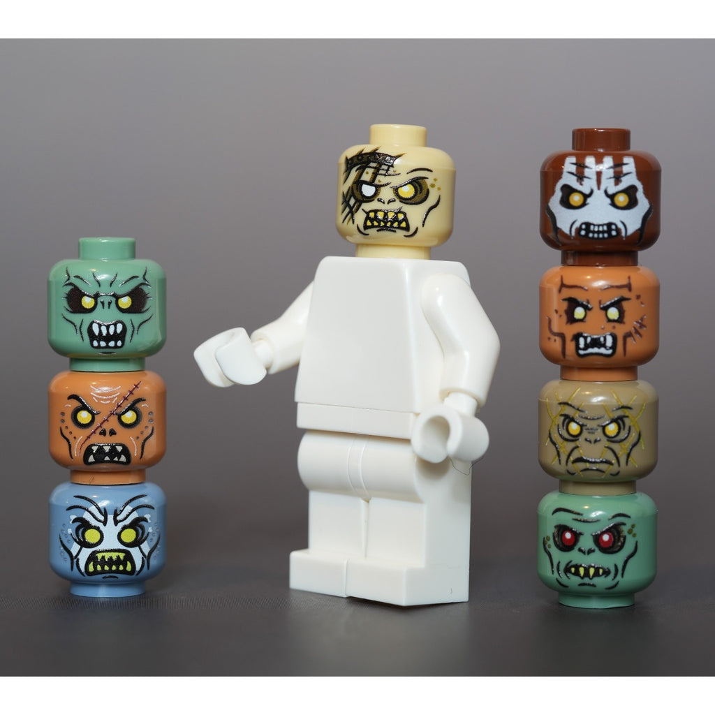 Orc Minifigure Heads x8