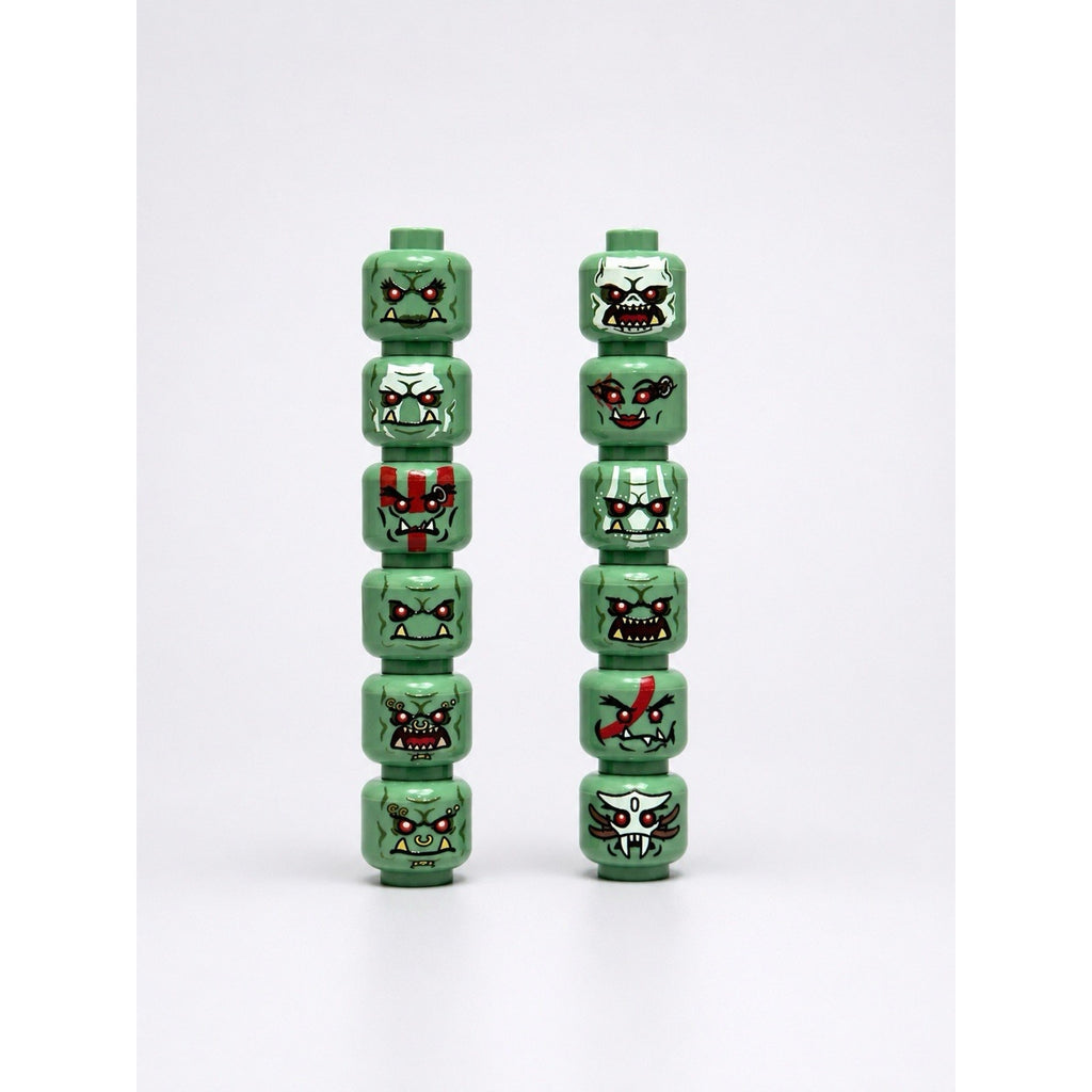 Orc Castle Minifigure heads x12