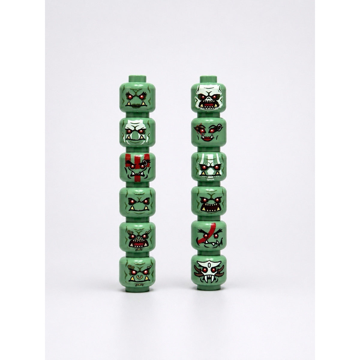 Orc Castle Minifigure heads x12