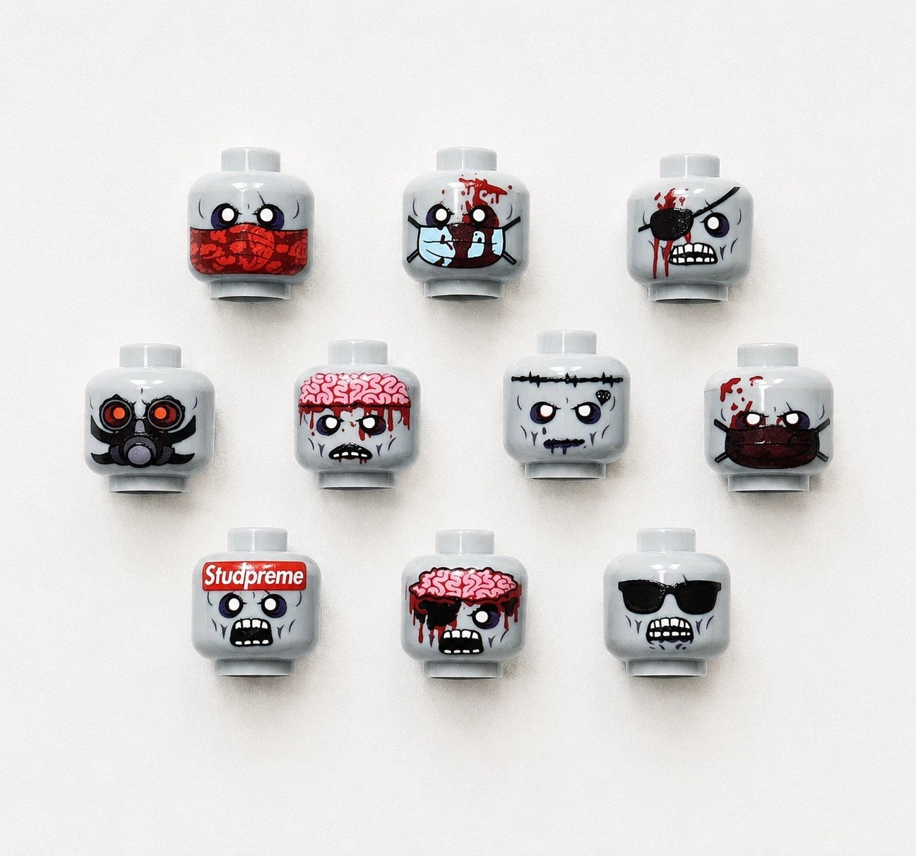 Zombie Minifigure Head Parts minifigure Apocalypse Lot5A
