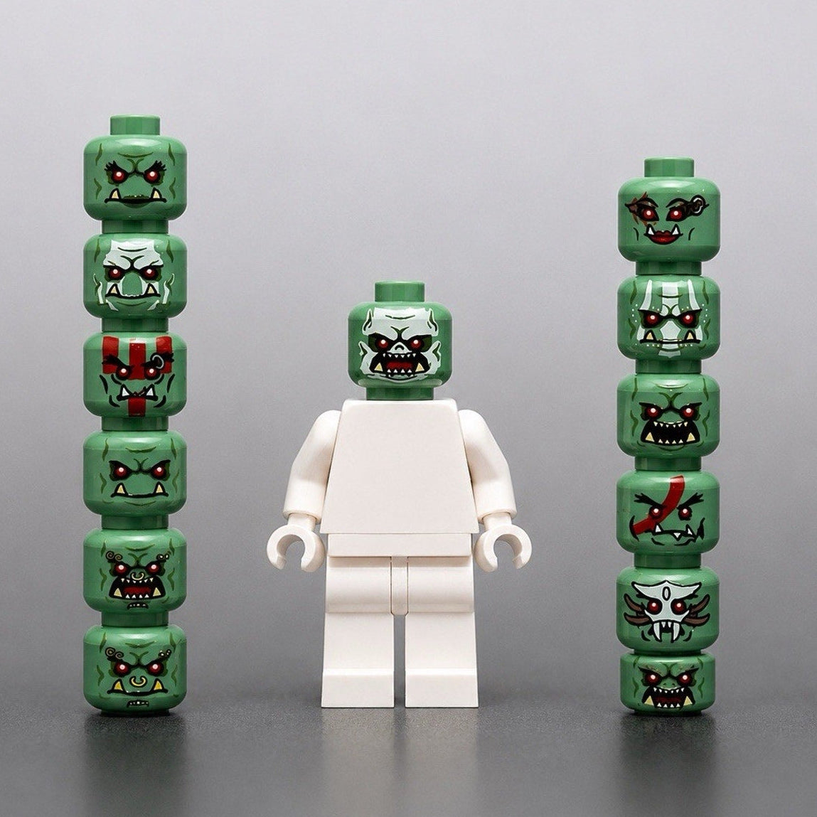Orc Castle Minifigure heads x12