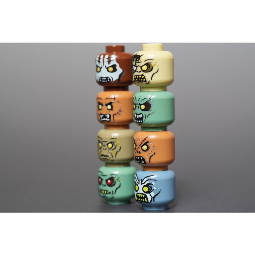 Orc Minifigure Heads x8