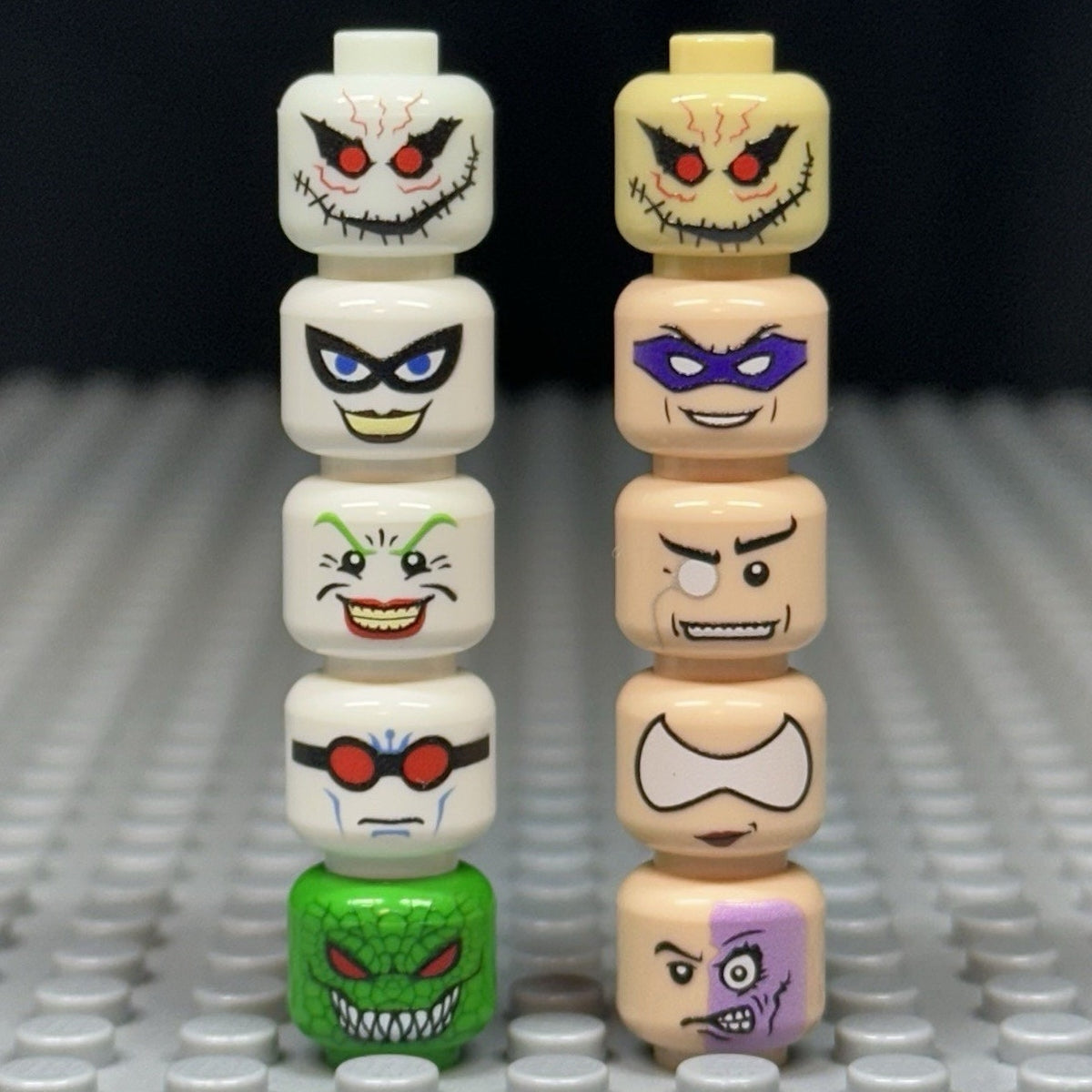 Villian Minifigure Head Bundle x10
