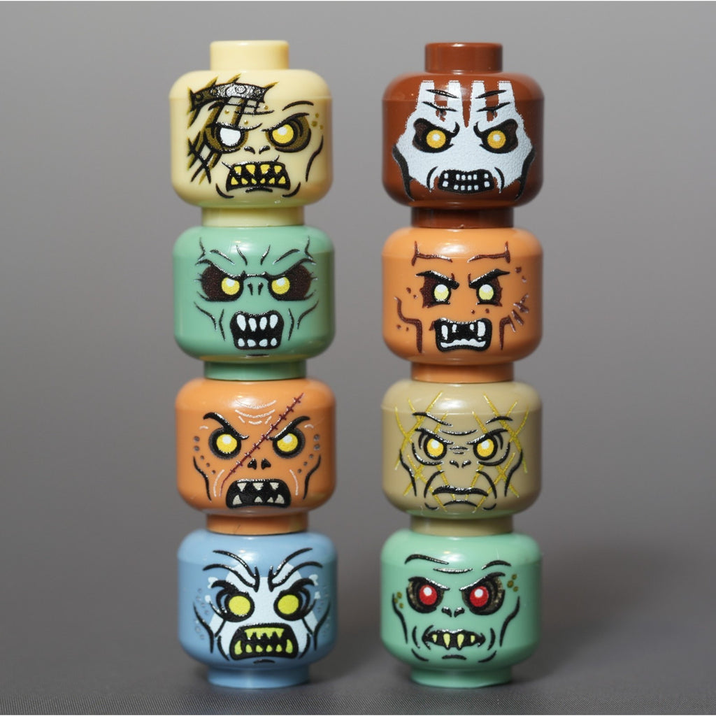 Orc Minifigure Heads x8
