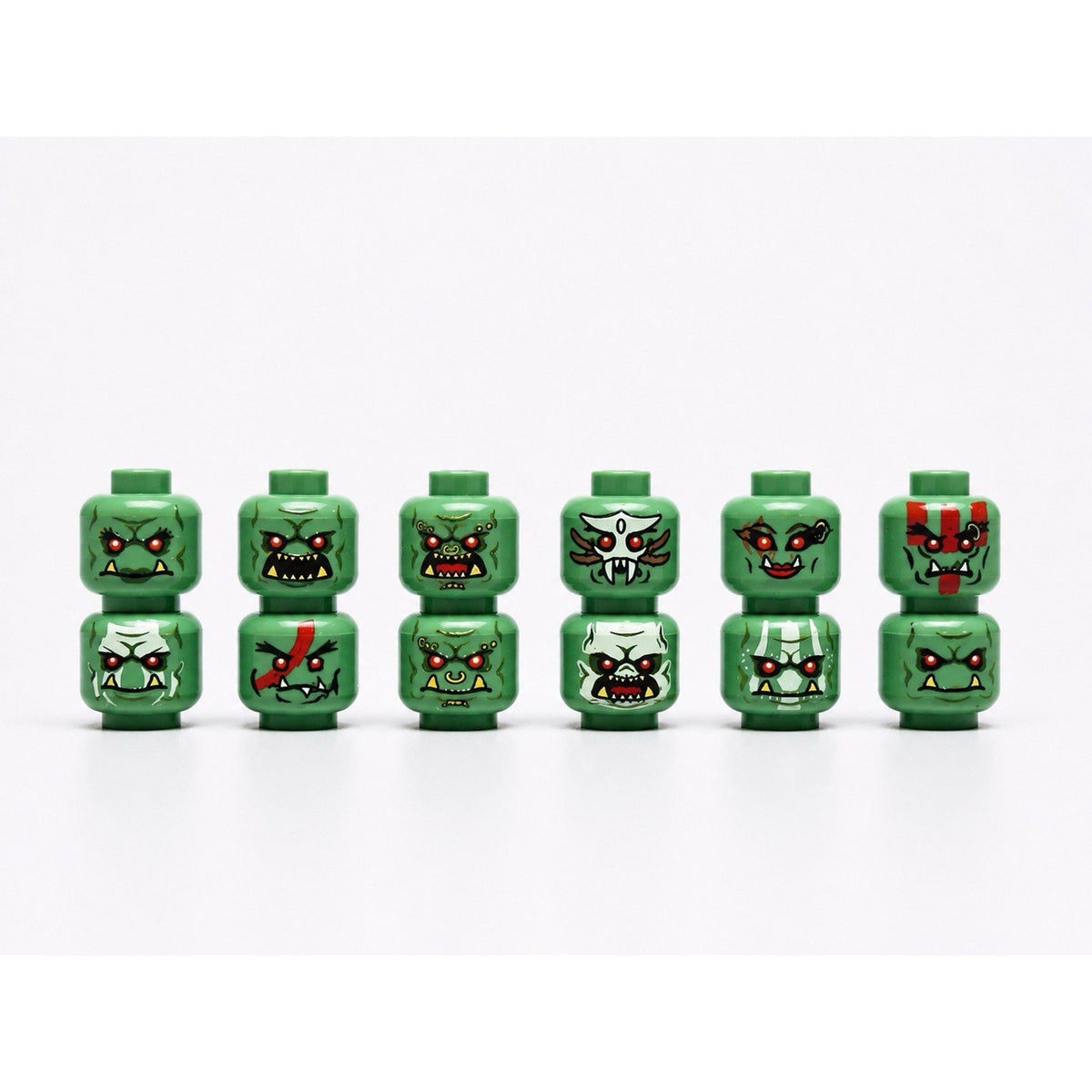 Orc Castle Minifigure heads x12