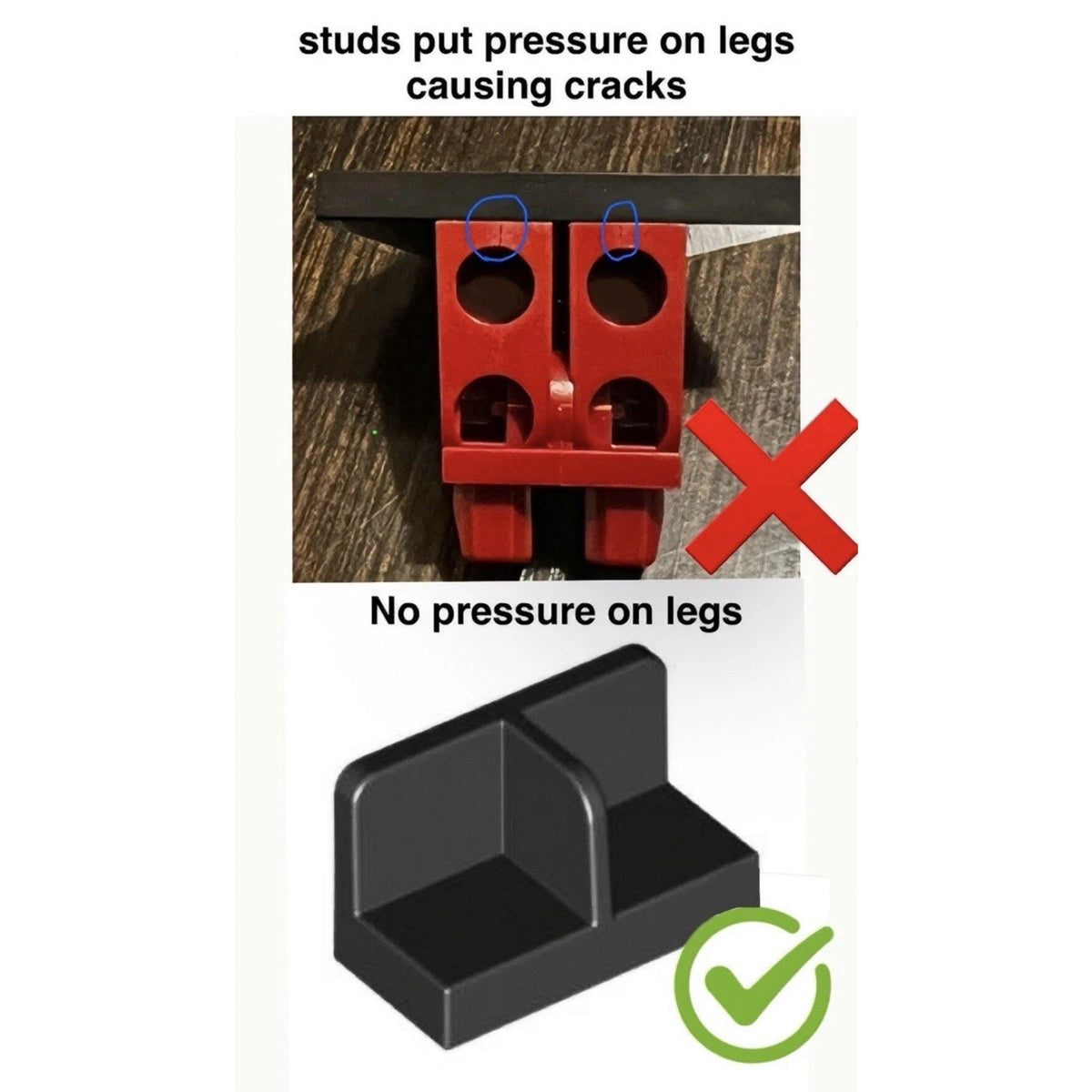 LEGO Minifigure Heel Savers x50 Prevent Leg Cracks, Display & Storage Supports