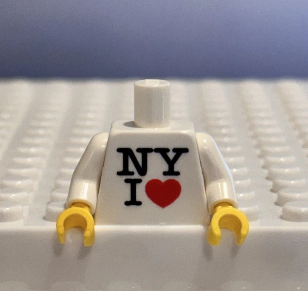 “New York I love” figure torso NY I ❤️minifigure printed on LEGO®