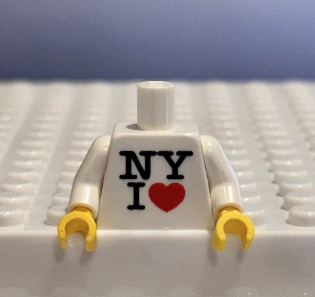 “New York I love” figure torso NY I ❤️minifigure printed on LEGO®