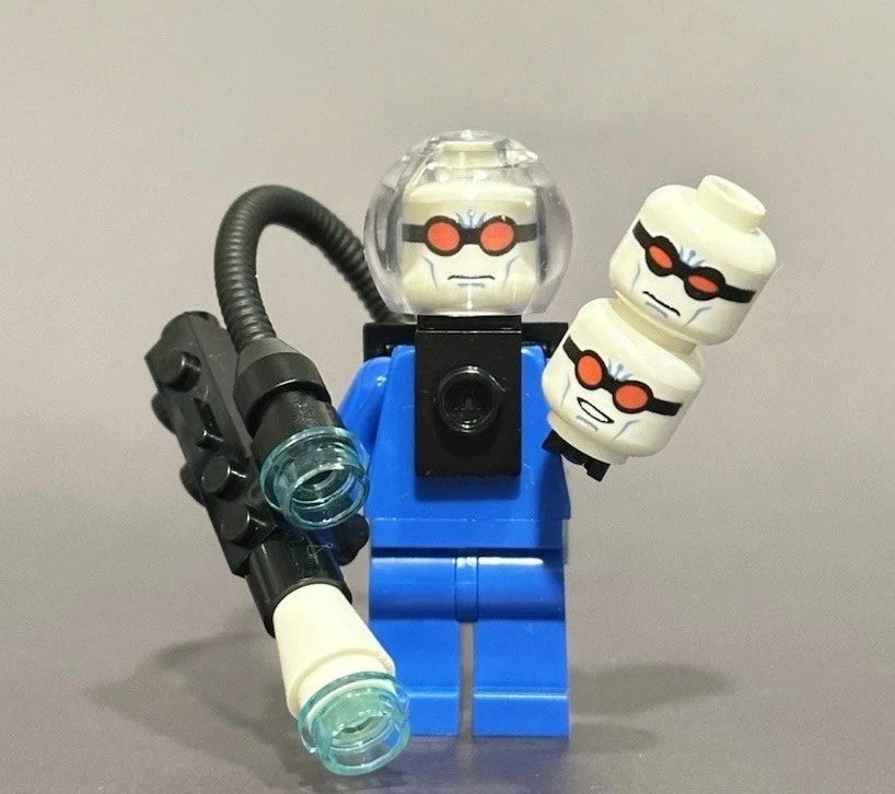 Frost Scientist minifigure with 3 heads custom figure