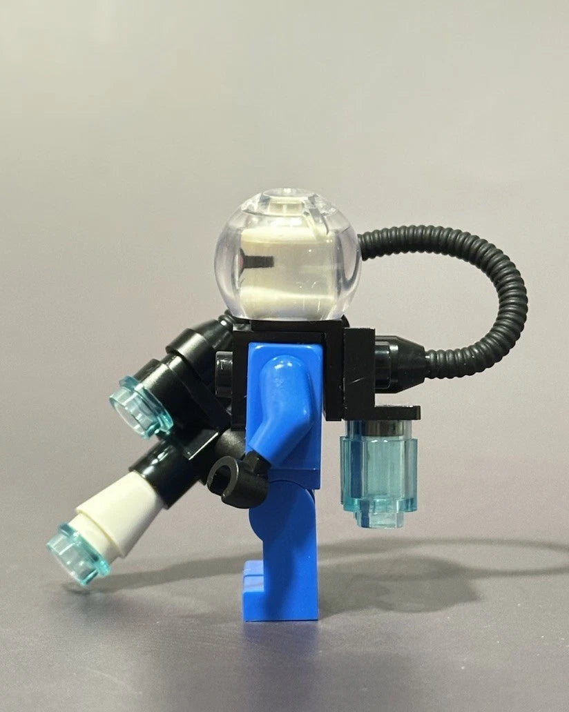 Frost Scientist minifigure with 3 heads custom figure
