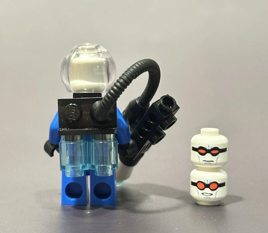 Frost Scientist minifigure with 3 heads custom figure