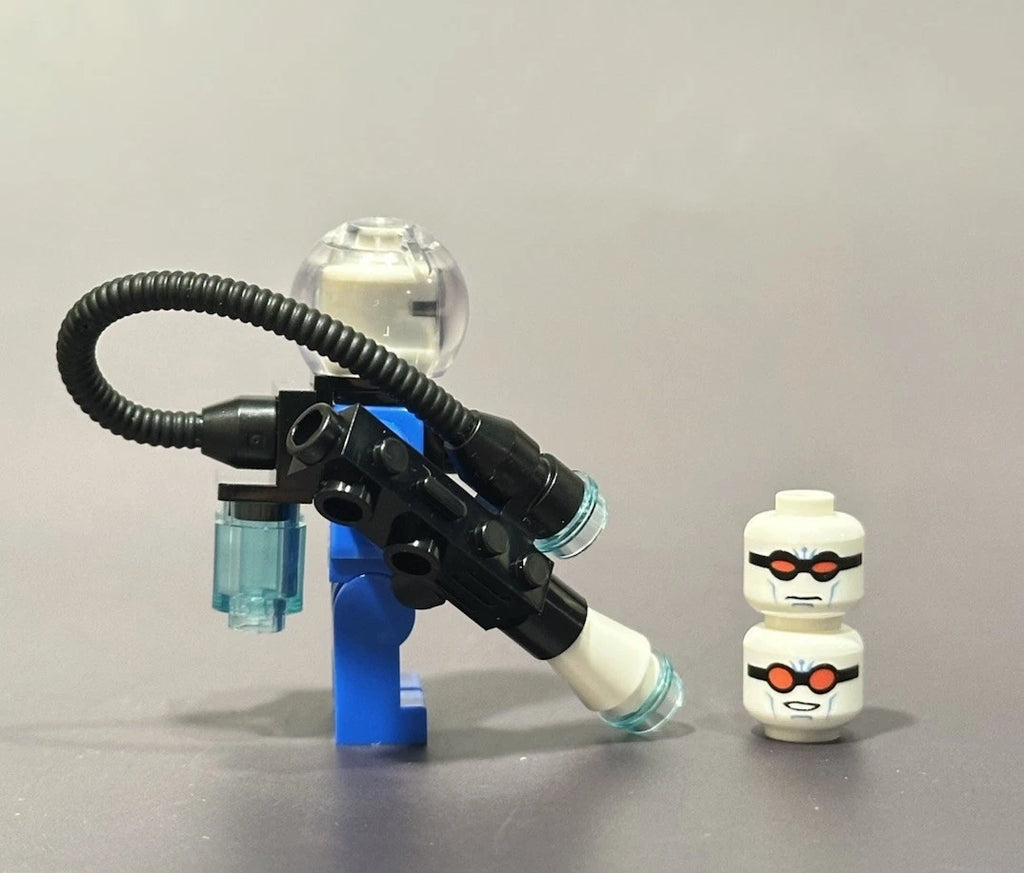 Frost Scientist minifigure with 3 heads custom figure