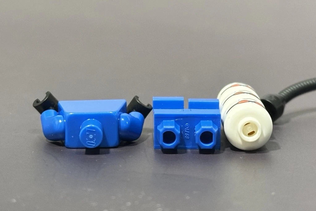 Frost Scientist minifigure with 3 heads custom figure