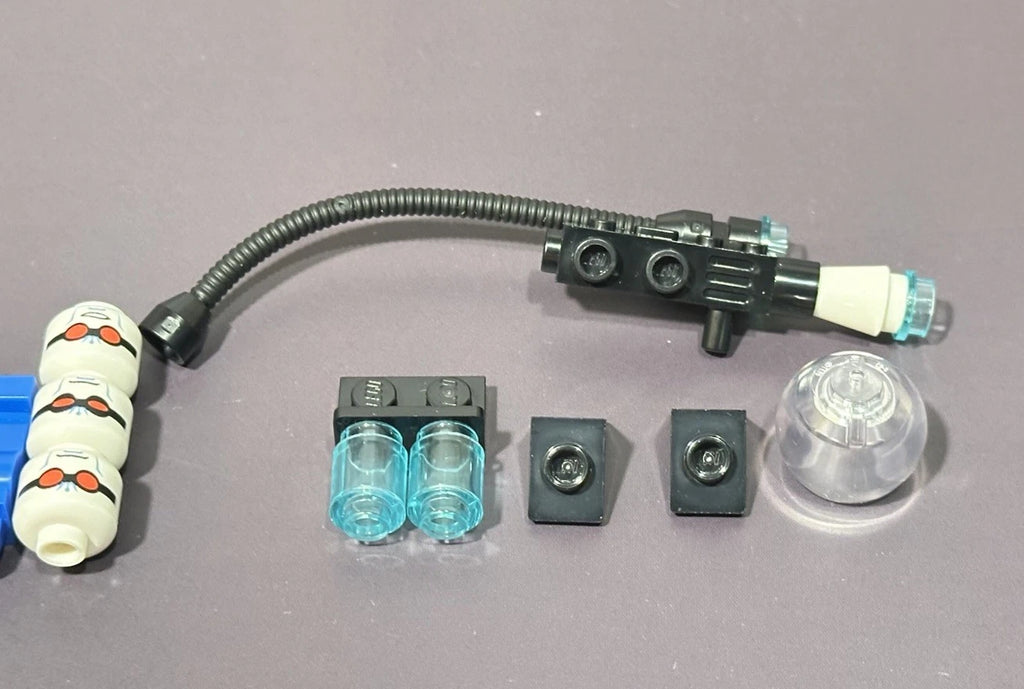 Frost Scientist minifigure with 3 heads custom figure