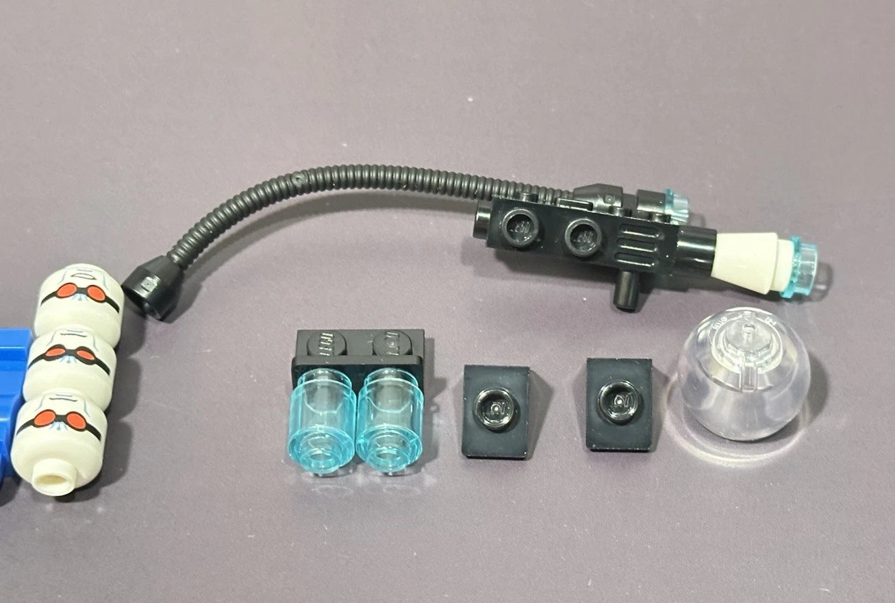 Frost Scientist minifigure with 3 heads custom figure