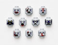 Zombie figure Heads x10 -Parts minifigure Apocalypse Lot4A