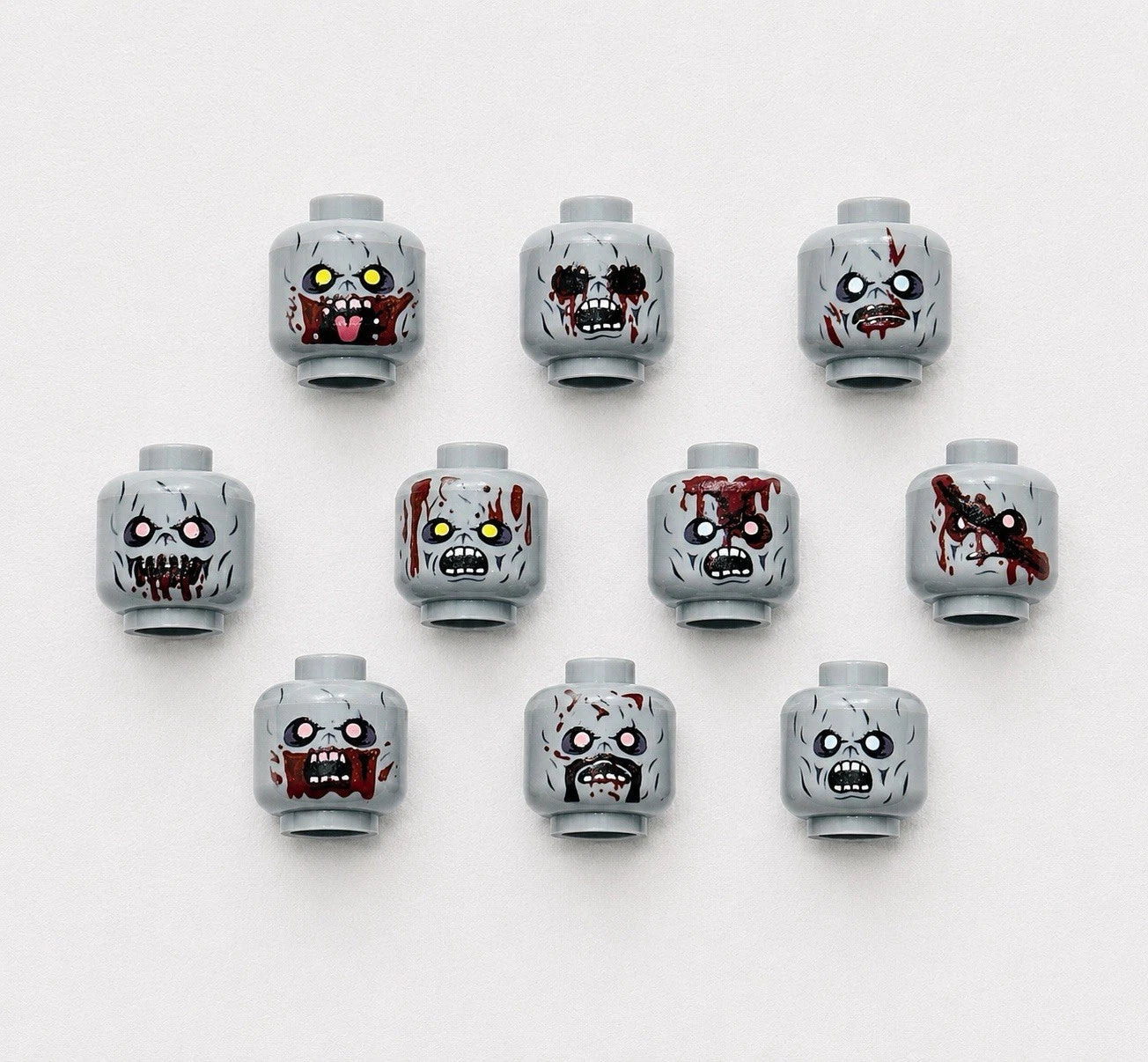 Zombie Minifigure Head Parts - minifigure Apocalypse Lot6A